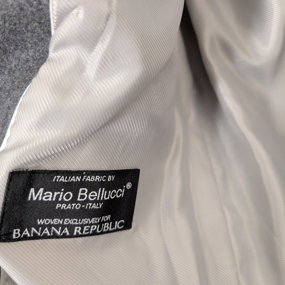 Banana Republic By Mario Bellucci Gray Wool Blend Moto Blazer Jacket - Picture 6 of 10